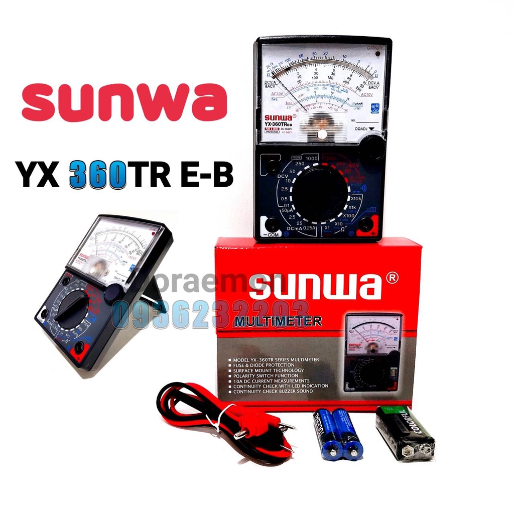 sunwa-yx-360tr-e-b-มัลติมิเตอร์เข็ม-มิเตอร์วัดไฟ-มัลติมิเตอรแบบอนาล็อค