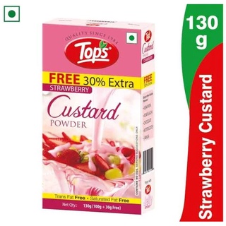 Tops Custard Powder Strawberry - 100g + Free 30% Extra Mono Carton ผงคัสตาร์ดครีม คัสตาร์ดผง ไส้ขนม คัสตาร์ดครีม คัสตาร์