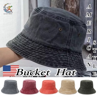 05H5 หมวก Bucket American style ผ้าcotton สีผ้ายีนส์ ดีไซน์สวย ใส่เท่ห์อย่างมีสไตล์