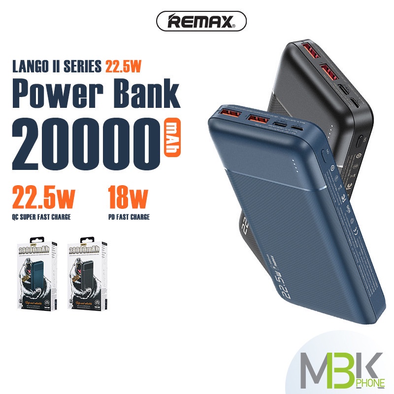 แบตเตอรี่สำรอง REMAX รุ่น RPP-192 ชาร์จเร็ว 22.5W ความจุแบตเตอรี่ 20000 ...