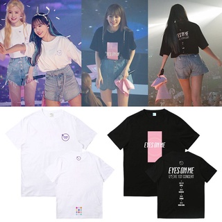 เสื้อสีขาว เสื้อคู่ เสื้อยืด IZONE EYES ON ME CONCERTสินค้าเฉพาะจุด เสื้อเบลาส์ เสื้อยืดผู้ชาย90 Tee