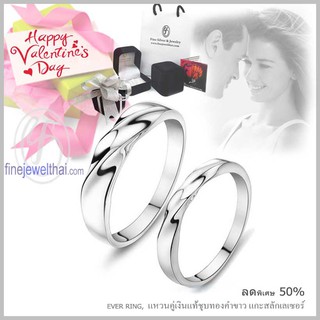 Finejewelthai-แหวนเงิน-แหวนคู่-เงินแท้ 925-แหวนหมั้น-แหวนแต่งงาน-Couple-silver-wedding-Ring-Valentine Gift18