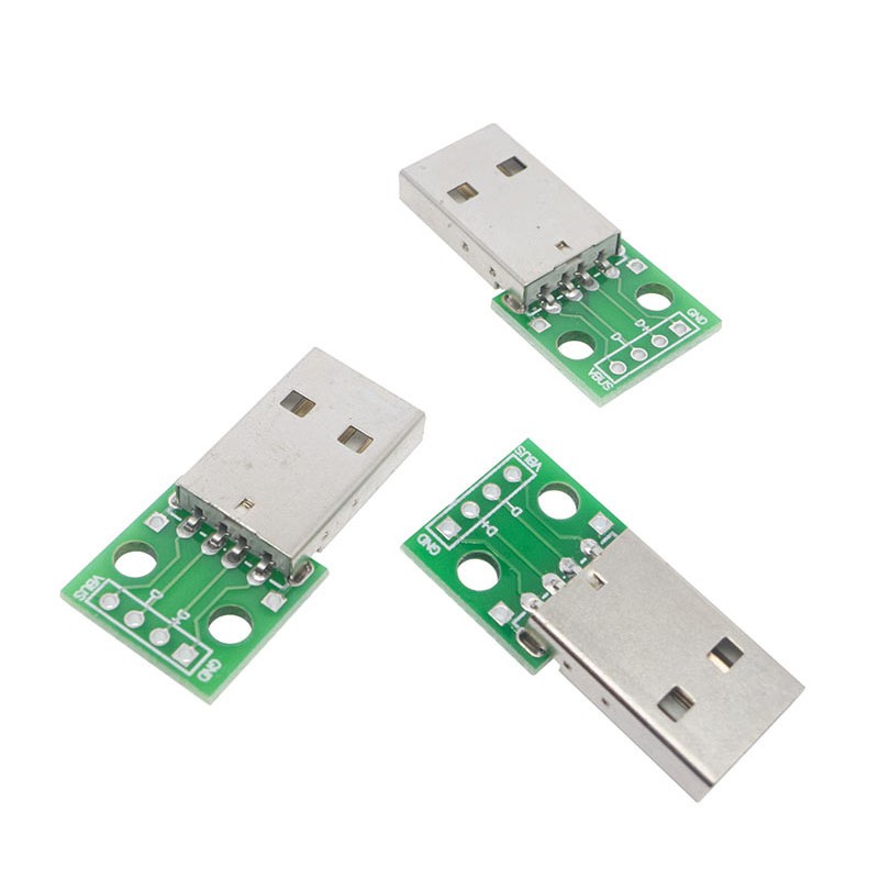 usb-male-connectors-to-dip-แผ่นอะแดปเตอร์แปลง-4-pin-สําหรับบอร์ด-pcb-2-54-มม