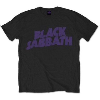 เสื้อยืดวินเทจเสื้อยืด ผ้าฝ้าย 100% พิมพ์ลายโลโก้ Sabbath Wavy Ozzy Osbourne Paranoid Ironman สีดํา ของขวัญวันหยุด สําหร