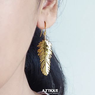 Aztique ต่างหูขนนก Feather Earrings Gift Jewelry ต่างหู msa