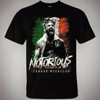 คอลูกเรือเสื้อยืดคอกลมเสื้อยืด พิมพ์ลาย Notorius Conor McGregorผ้าฝ้ายแท้