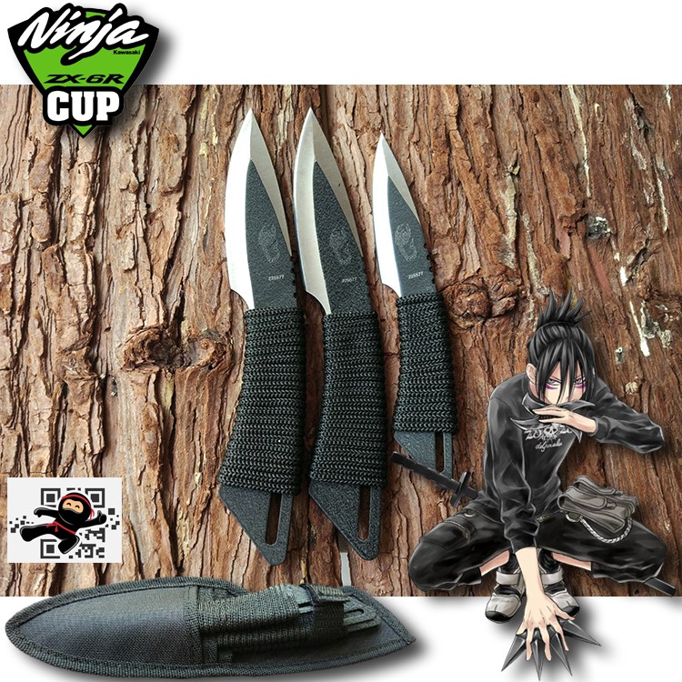 ninja-อาวุธนินจา-ชุด-3-เล่ม-knife-มีดสั้น-kunai-shiriken-ชูริเคน-มีดขว้าง-มีดปา-knives-รุ่น-011