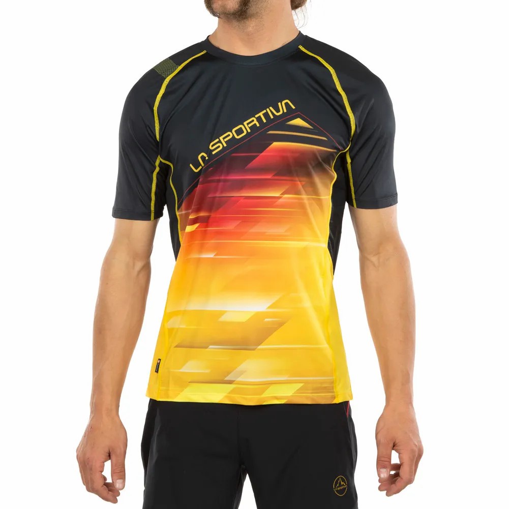 la-sportiva-wave-t-shirt-m-black-yellow-เสื้อวิ่งแขนสั้น-ผู้ชาย