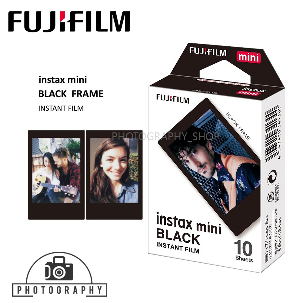 รูปภาพสินค้าแรกของFujifilm Instax mini film Black frame ฟิล์มโพลารอยด์ กรอบดำ