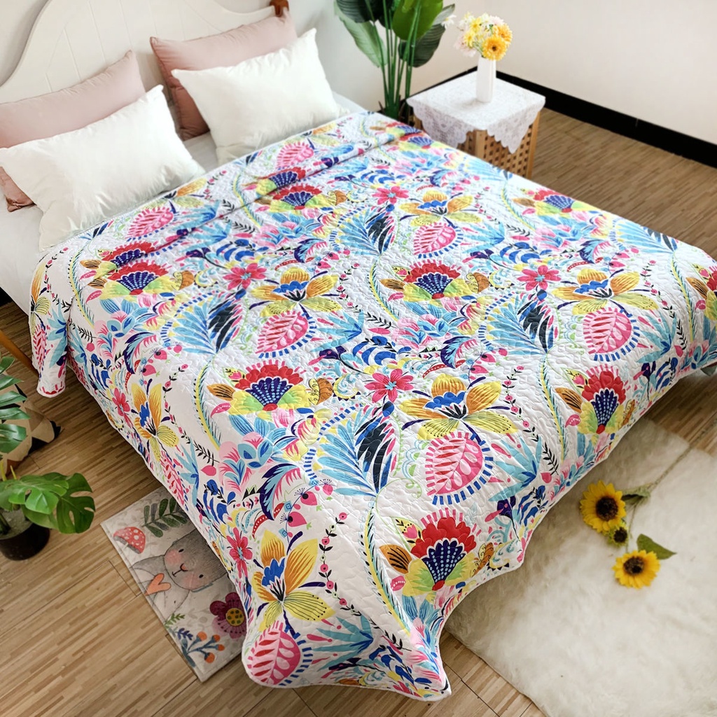 ผ้าคลุมเตียง-bedspread-ชุดเครื่องนอน-220cm-240cm-ผ้าคลุมเตียง-6ฟุต-เตียงผ้าห่มครอบคลุมผ้าฝ้ายชุดเครื่องนอน-ผ้าห่ม