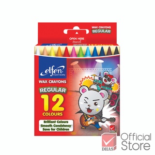 Elfen สีเทียน ขนาดมาตรฐาน 12 สี จำนวน 1 กล่อง