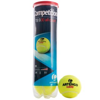 ภาพหน้าปกสินค้าARTENGO  ลูกเทนนิสสำหรับการแข่ง TB930 (สีเหลือง) กระป๋องละ 4 ลูก TENNIS BALLS ที่เกี่ยวข้อง