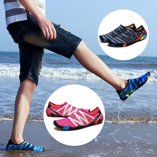 AONEMALL  【 จัดส่งรวดเร็ว 】2023 รองเท้าชายหาดใหม่สำหรับผู้หญิงและผู้ชายว่ายน้ำรองเท้าทะเลกลางแจ้งแห้งเร็วรองเท้าลุย