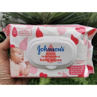 Johnsons แผ่นเช็ดทำความสะอาด Skincare Lightly Fragranced Baby 75 Wipes