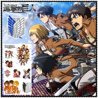 ✿ Attack on Titan - Anime Mini Temporary Tattoo Stickers ✿ 1Sheet Eren Mikasa Ackerman Rivaille Waterproof Tattoos for Sexy Arm Clavicle Body Art Hand Foot
