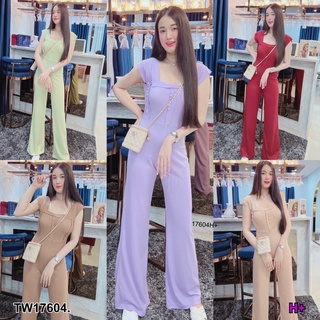 TW17604 Jumpsuit จั้มกางเกงขายาว งานป้ายซิปหลังอย่างดี ใส่สวยไม่รั้งเป้า ผ้าสวย