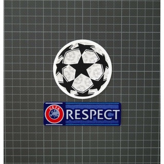 อาร์ม กำมะหยี่ ยูฟ่า สตาร์บอล Patch UEFA Champions League Starball RESPECT Sleeve Patches Badges 2012-2021