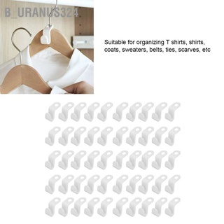 B_Uranus324 ตะขอแขวนเสื้อผ้า น้ําหนักเบา หนา สีขาว 50 ชิ้น