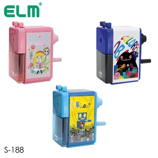 เครื่องใหญ่มากก!! ELM Metal Body เครื่องเหลาดินสอ ปรับระดับ พิมพ์ลาย แบบมือหมุน S-188WH