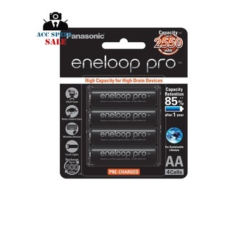 ENELOOP Pro 2550 mAh Rechargeable Battery AA x 4 รุ่น BK-3HCCE/4BT - Black