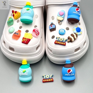 🔥จิ๊บบิทตัวติดรองเท้ามีรู รูปแบบการ์ตูน ตัวติดรองเท้า crocs DIY ตุ๊กตาติดรองเท้า  ตกแต่งสวยงาม สไตล์น่ารัก