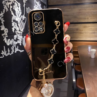 Global Version เคสโทรศัพท์ Redmi Note 11 11s 11Pro 4G 5G With Clover Bracelet Electroplating protective cover เคส Redmi Note 11 Pro 5G