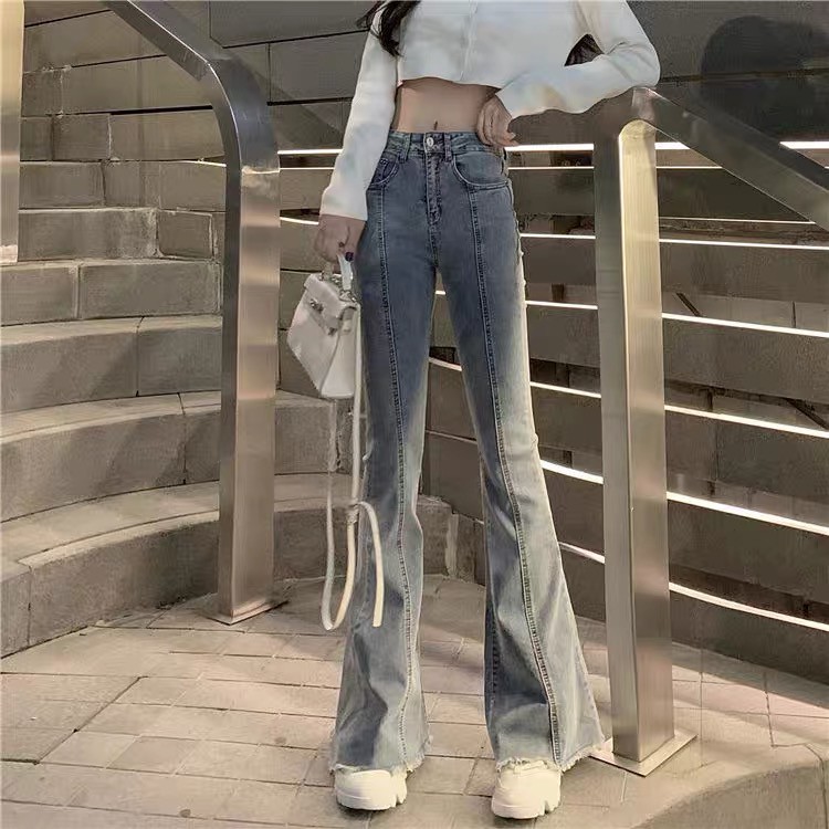 กางเกงยีนส์ขาม้าเอวสูงมาก-ยีนส์ขาม้ายืดผ้านิ่มใส่สบายกระชับหุ่น-กางเกงยีนส์-สไตล์เกาหลี-811