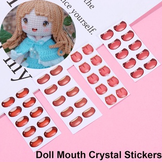 Diacha 10 Pcs Doll Mouth Stickers Multi styles Cartoon Face Organ Paster For Anime Figurine