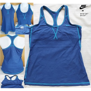 เสื้อกีฬามีสปอร์ตบราด้านใน Nike FIT-DRY-สีกรมท่า ไซส์ M 32-36