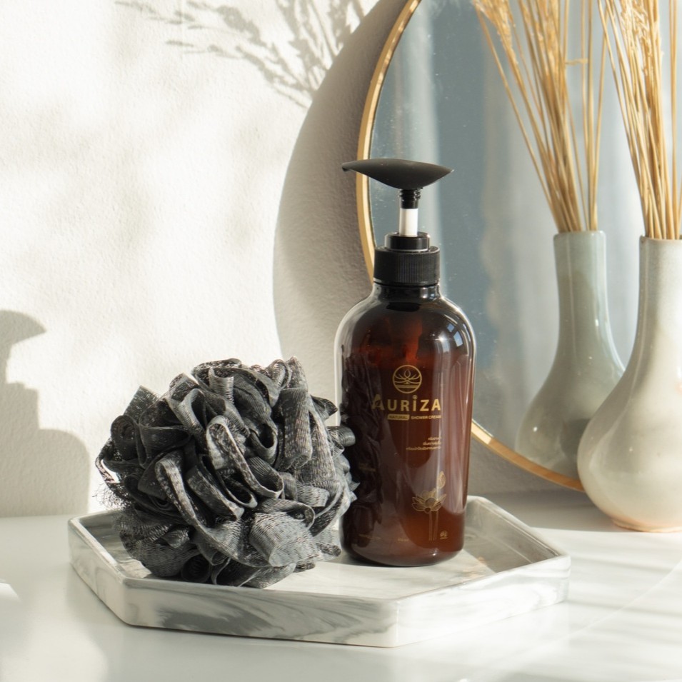 ภาพสินค้าAuriza Black Charcoal Bath Lilly ใยขัดผิวสำหรับอาบน้ำ จากร้าน aurizashop บน Shopee ภาพที่ 4