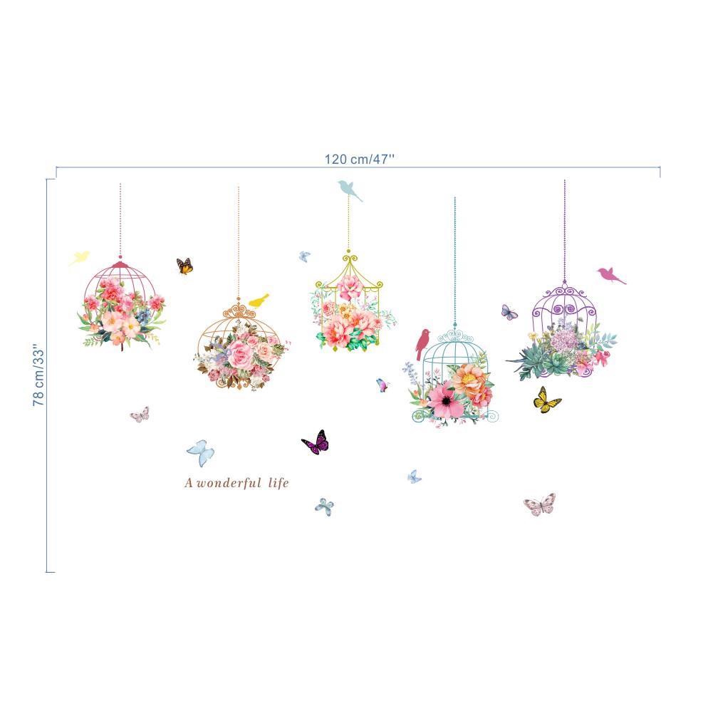 zooyoo-สติกเกอร์ติดผนัง-สติกเกอร์ติดผนัง-สติกเกอร์ติดผนัง-ลายการ์ตูนแมงมุม-กล้วยไม้-กล้วยไม้-สติกเกอร์ตกแต่งผนัง