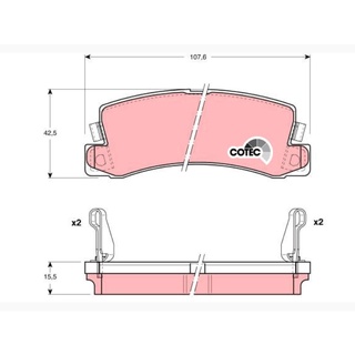 ผ้าดิสเบรคหลัง ES300 RX300 CAMRY SXV10 SXV20 AT191 ST191 CELICA ST162 1985- ST182 1989- HARRIER 1997- GDB1168 TRW