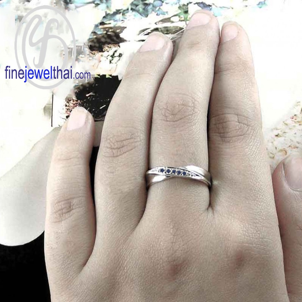 finejewelthai-แหวนไพลิน-ไพลินแท้-แหวนเงินแท้-พลอยประจำเดือนเกิด-blue-sapphire-silver-ring-birthstone-r1245bl