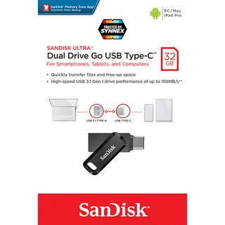 ภาพหน้าปกสินค้าSanDisk Ultra Dual Drive Go 32GB USB 3.1 Flash DriveType-C Speed 150mb/s (SDDDC3-032G-G46) แฟลชไดรฟ์ ประกัน 5ปี ซินเน็ค ที่เกี่ยวข้อง