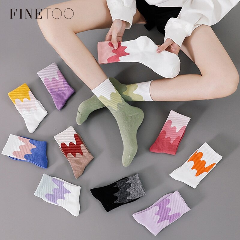 finetoo-ถุงเท้ายาวถึงเข่า-ผ้าฝ้าย-สีแคนดี้-สไตล์เกาหลี-ญี่ปุ่น-สําหรับผู้หญิง