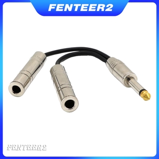 ( Fenteer2 3 C ) 0 . 2 M Long 6 . 35 Mm Jack Male To 2X1 / 4 " Mono Female สายเคเบิ้ลแยกเสียง Y