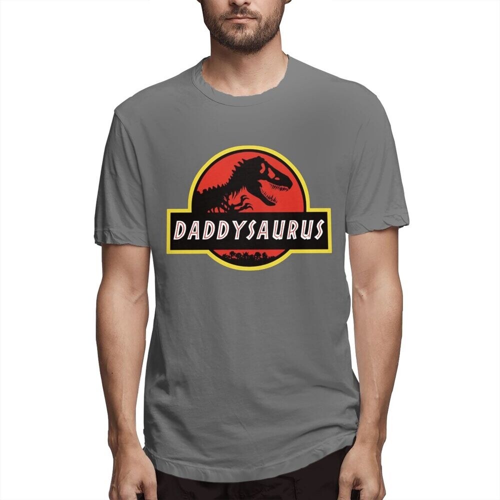 gildan-harga-borong-เสื้อยืดลําลองสําหรับผู้ชายผ้าฝ้าย-100-แขนสั้นพิมพ์ลาย-jurassic-fathers-day-park-dinosaur