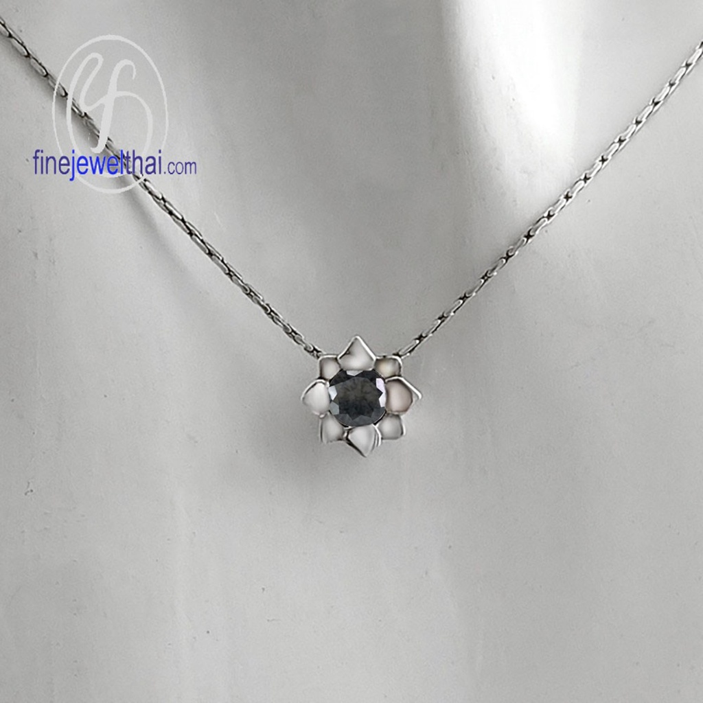 finejewelthai-จี้นิล-นิล-จี้พลอย-จี้เงินแท้-พลอยประจำเดือนเกิด-black-spinel-onyx-pendant-birthstone-p1058on00e