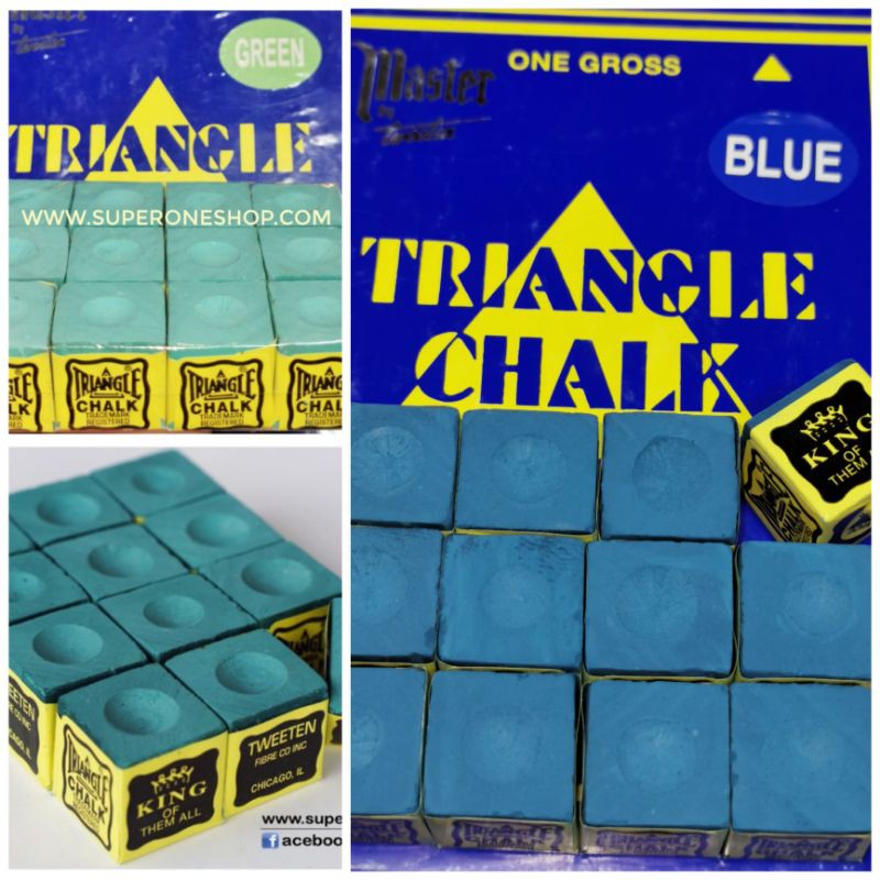 รูปภาพของชอล์กฝนหัวคิว ยี่ห้อสามเหลี่ยม​ Triangle Chalk (12 ก้อน) แท้100%ลองเช็คราคา