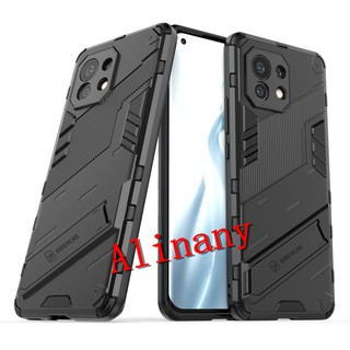 เคส Xiaomi Mi 11 Case Shockproof พลาสติกแบบแข็ง Armor Stand Phone Casing Xiaomi Mi 11 Mi11 Back Cover