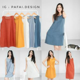 ภาพหน้าปกสินค้าMinimal Dress เดรสแขนกุด เดรสผ้าฝ้าย เดรสใส่เที่ยวใส่ทำงาน  by pafai.design ซึ่งคุณอาจชอบสินค้านี้