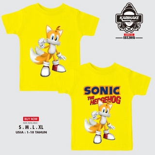 เสื้อยืด พิมพ์ลายเกม SONIC THE HEDGEHOG TAILS ทรงสามเหลี่ยมS-5XL