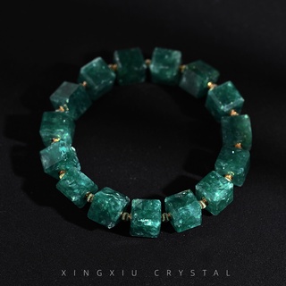 Constellation Natural Grandmother Crystal Crystal Rubiks Cube Bracelet Female DIY Single Bead Green Dragon Lithium Mica