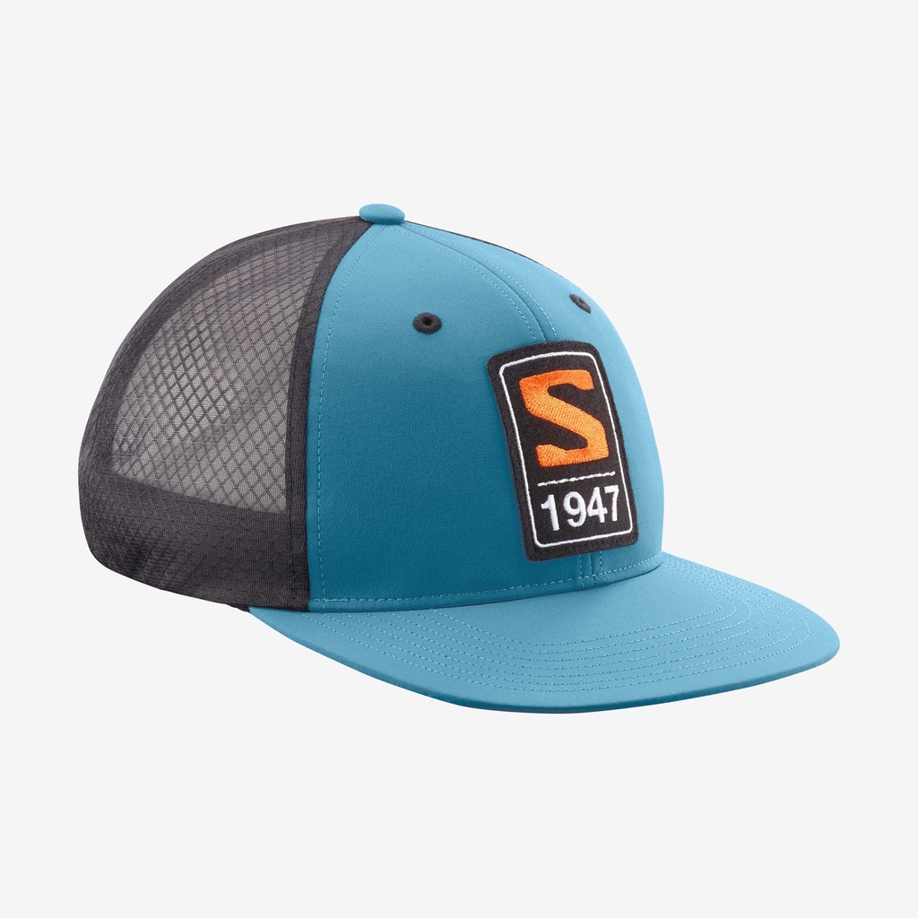 salomon-cap-trucker-curved-cap-malland-blue-หมวกวิ่ง-หมวก-trucker-ปีกตรง