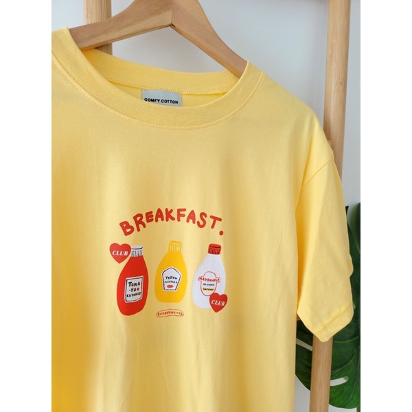 เสื้อยืด-breakfast-อยู่บ้านทุกวันไม่มีเบื่อ-7วัน7สีไปเลย-เพิ่มความสดใสให้ตัวเอง