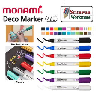 สินค้า ปากกาเขียนแก้ว พลาสติก โลหะ ผ้า และไม้ ปากกาตกแต่ง โมนามิ  MONAMI Deco Marker 460 ครบทุกสี ปากกาเพ้นท์รองเท้า กันน้ำ