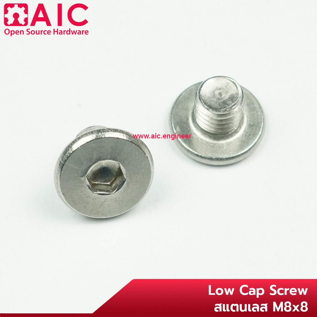 low-cap-screw-สแตนเลส-m5-m8-ยาว-8-25มม-น็อตหัวแบน-สกรูหัวแบน-aic