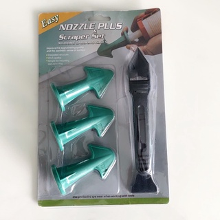 หัวปาดกาว 3อัน &amp; 90องศาx1 และด้ามลอกซิลิโคน Caulking Scraper Nozzle