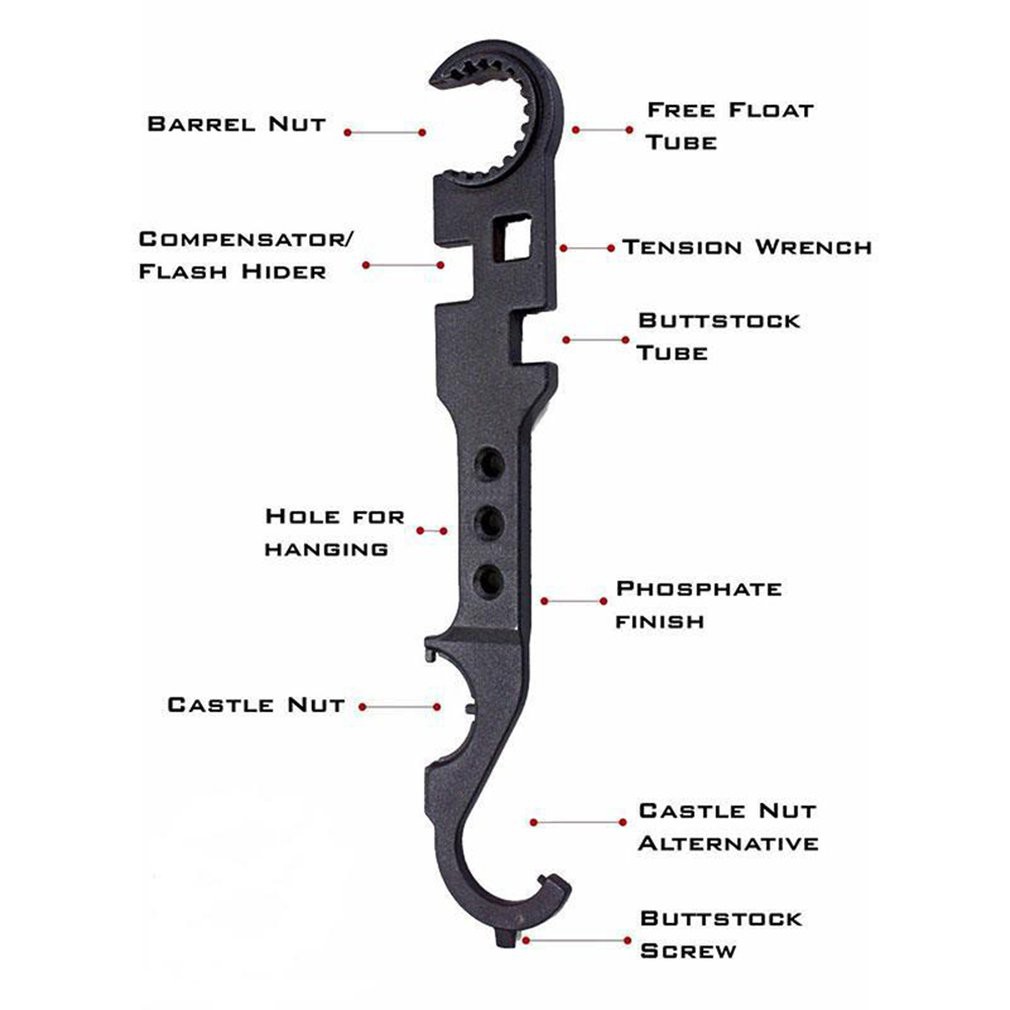 ภาพสินค้าAr15 / M4 M16 Armorers ประแจ Combo Armorer Spanner เครื่องมือ Handguard Stock Barrel ลบเหล็กคาร์บอนอุปกรณ์ล่าสัตว์ จากร้าน 8hg2gdkzy4 บน Shopee ภาพที่ 4