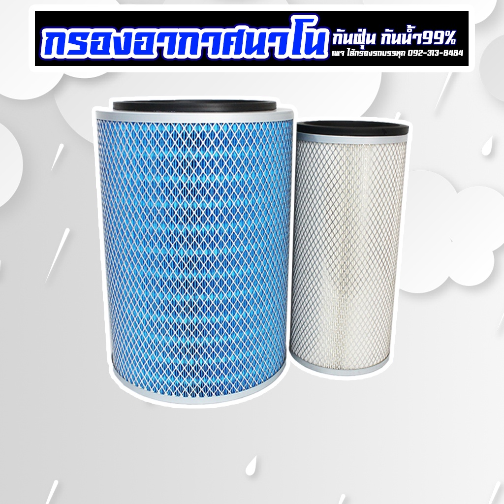 ไส้กรองอากาศ นาโนกันน้ำ Mitsu Fuso มิตซู ฟูโซ่ FV415 320 8DC9,FV417 300 ...